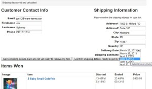Figure 4.1: Select Shipment Date and Delivery Address